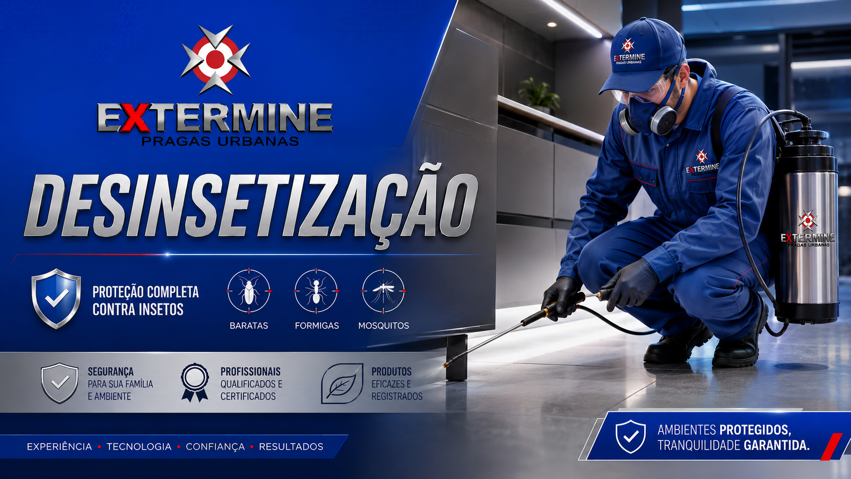 Imagem profissional de desinsetização da Extermine